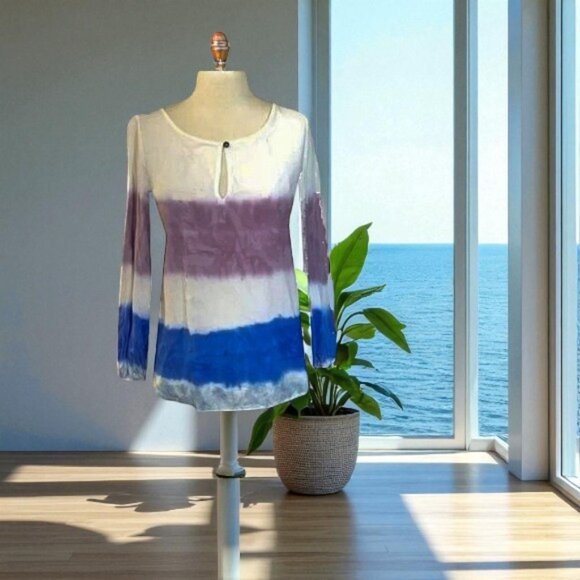 Holding Horses by Anthropologie Melting Stripes Silk Blouse - Picture 1 of 9